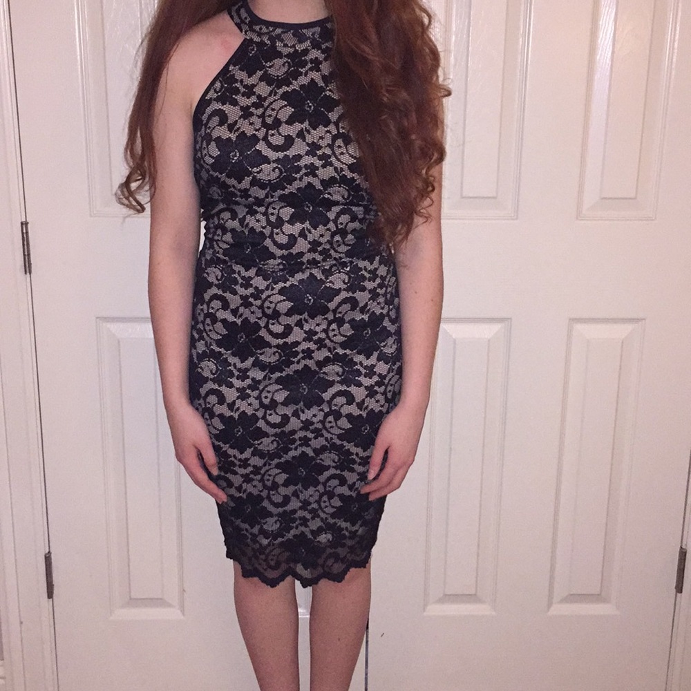 Black &Tan Halter Dress
